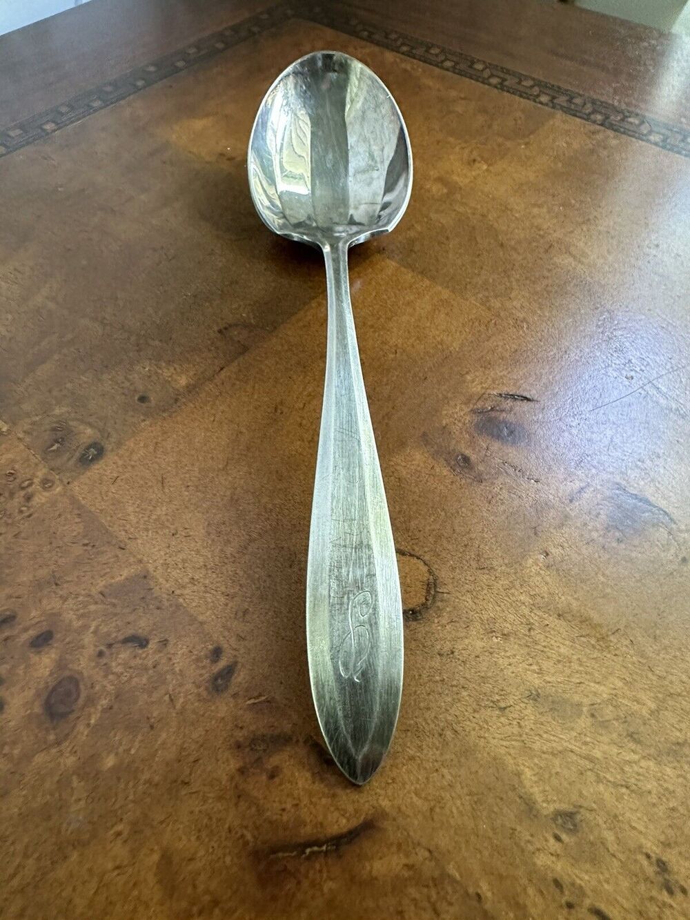 Antique 1914 Patrician Sugar Spoon Silver-plated, by Community Plate, Monogram